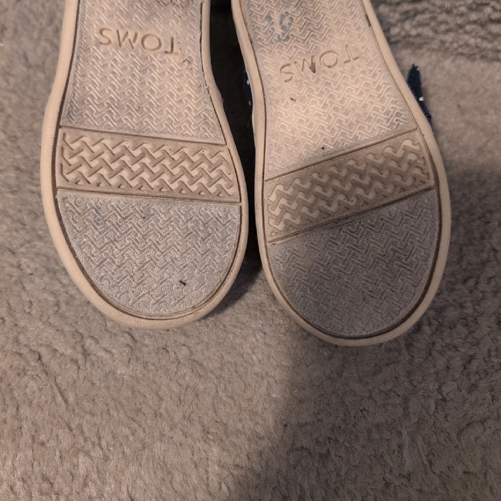 Toms Toddler Size 7 Polka Dot Kids Shoes Navy - Picture 4 of 4